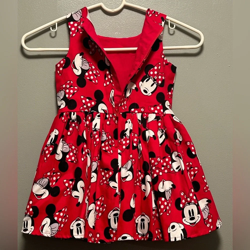 Disney Minnie Mouse Dress Red/Black/White  Size 3 - Picture 3 of 7